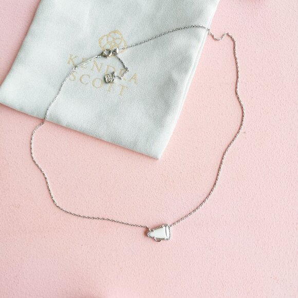 Kendra Scott - Cheer White Mother-of-Pearl Silver Necklace - NEW - Picture 4 of 4